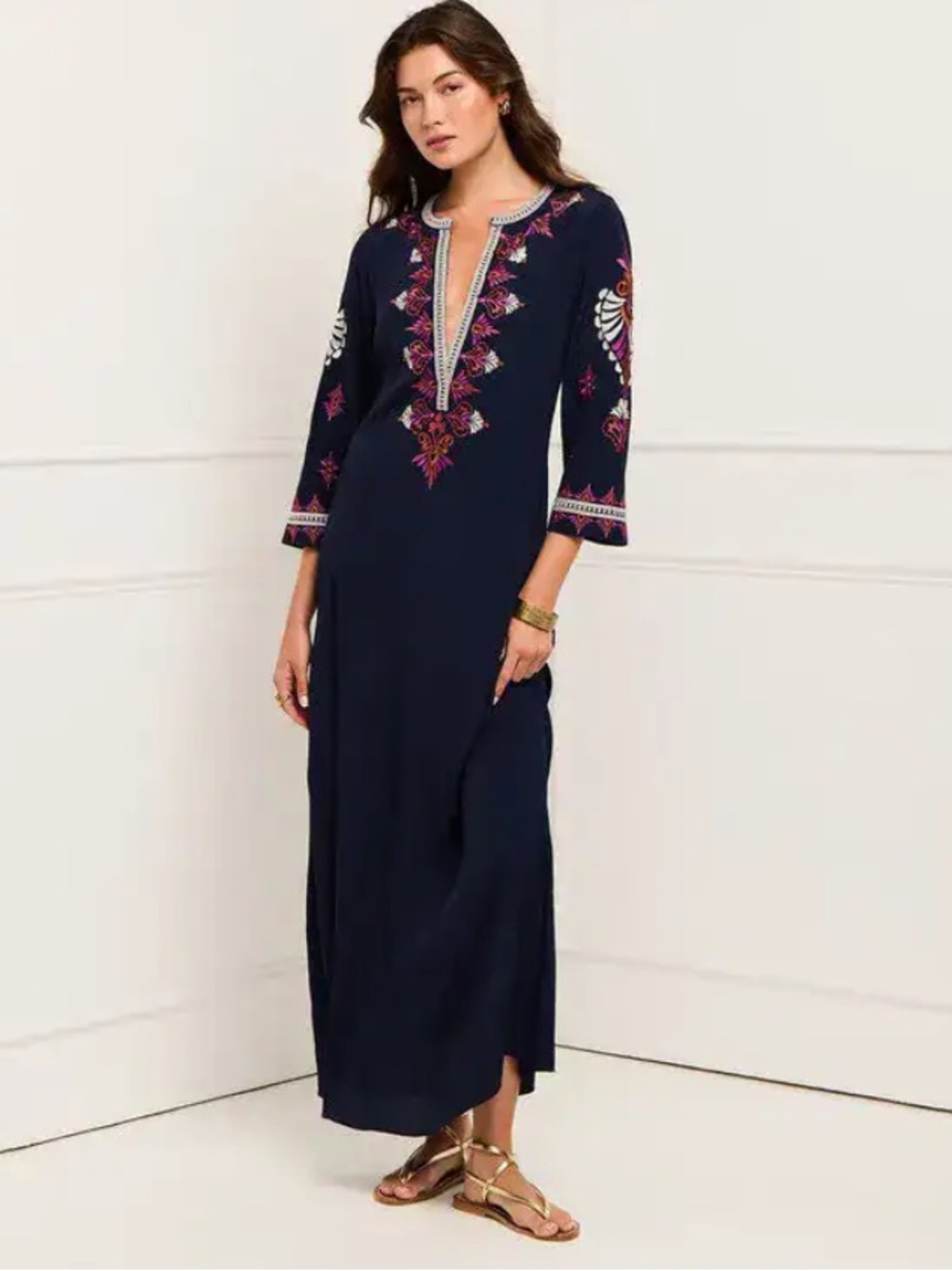 FIGUE Cassandra Embroidered Maxi Dress XXS